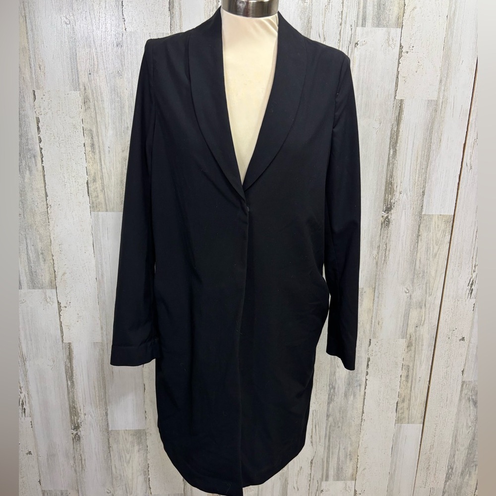 H&M Black Single Breasted Long Line Blazer